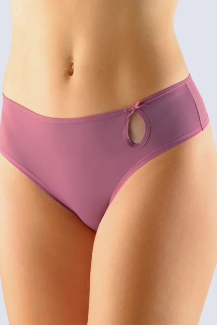 Tanga 14992P - s mašličkou - Fialovo-růžová
