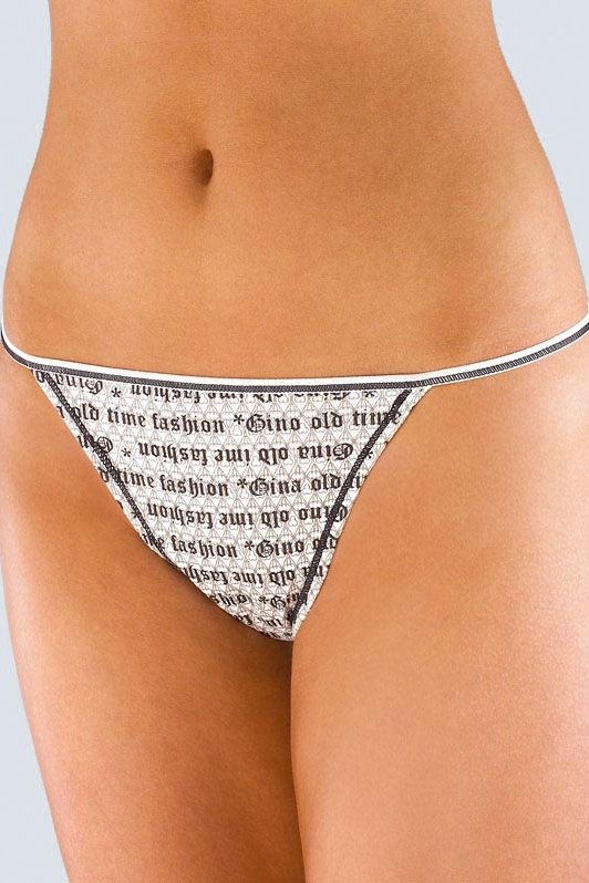 Tanga Gina 15997P - potištěné Bílo-černá S/M