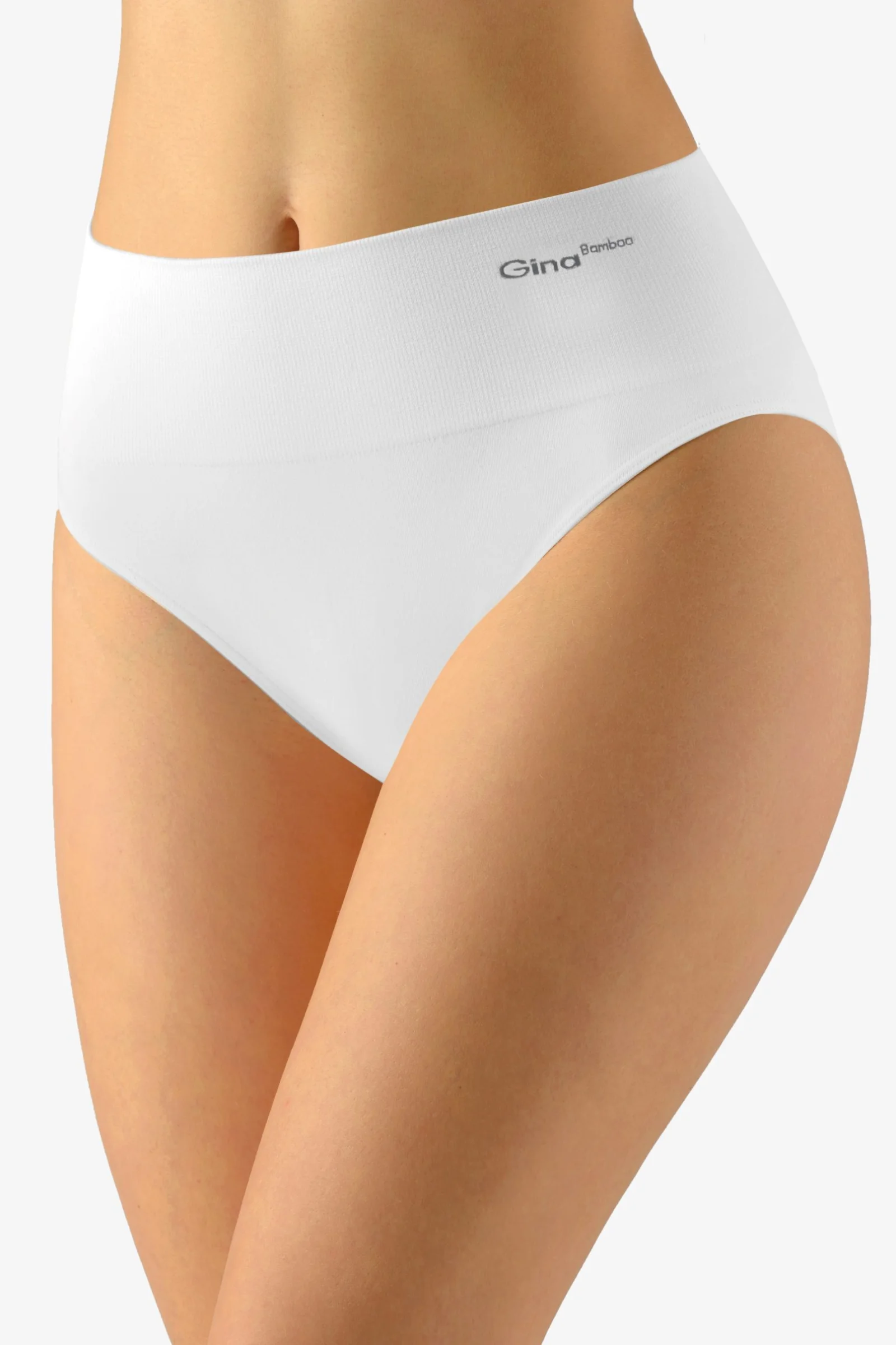 Bezešvé kalhotky Gina 00035P - bambus Bílá L/XL