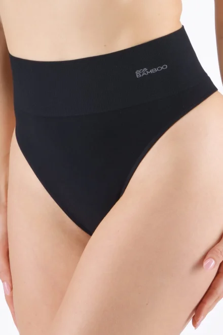Tanga 05015P - s vyšším pasem - Černá