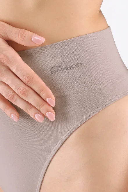 Tanga 05015P - s vyšším pasem - Hnědo-šedá