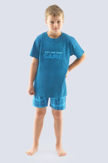 Bavlněné chlapecké pyžamo 69002P - Tmavě modrá