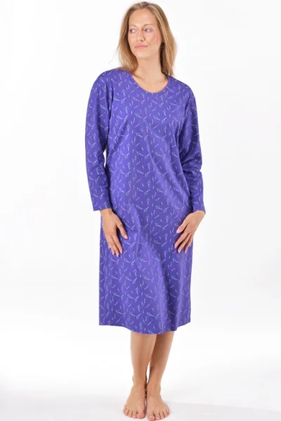 Noční košile 19173P - bavlna - Tmavě fialová
