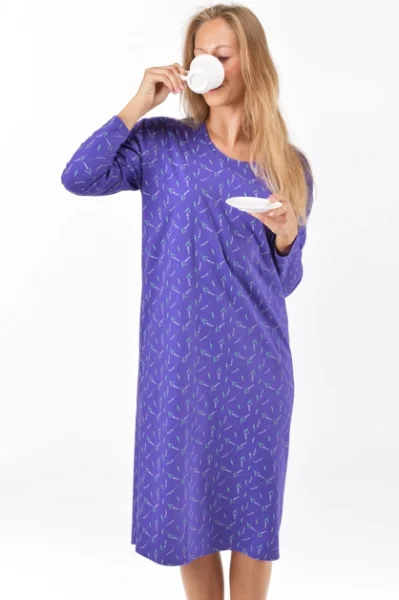 Noční košile 19173P - bavlna - Tmavě fialová