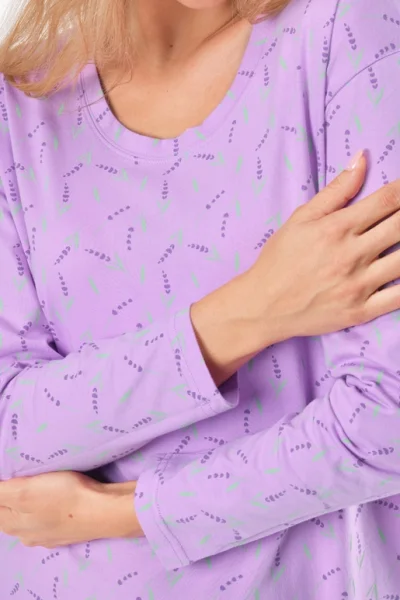 Noční košile 19173P - bavlna - Světle fialová