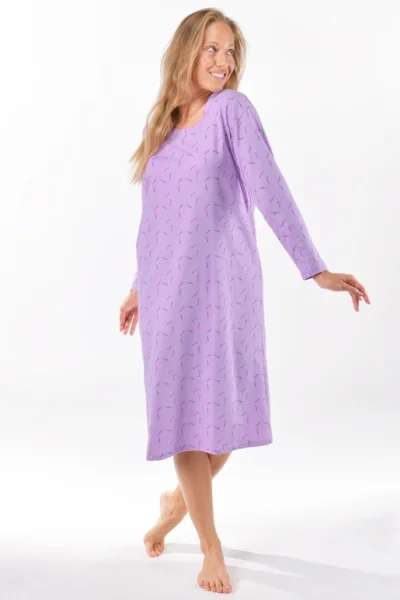 Noční košile 19173P - bavlna - Světle fialová