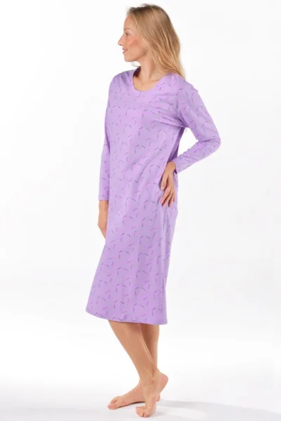 Noční košile 19173P - bavlna - Světle fialová