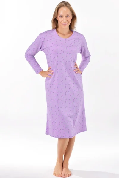Noční košile 19173P - bavlna - Světle fialová