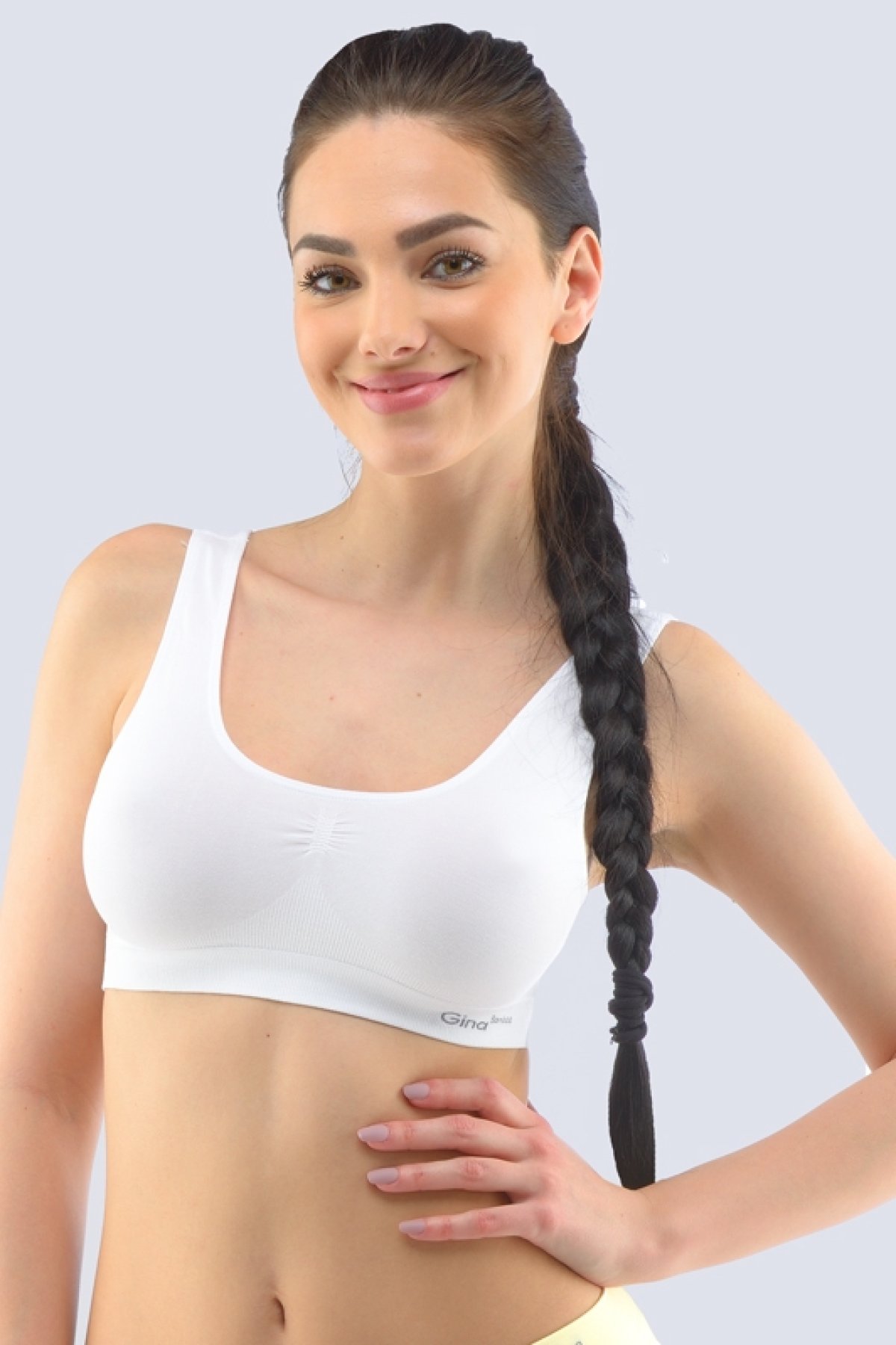 Podprsenkový top Gina 07011P - bambus Bílá XL/2XL