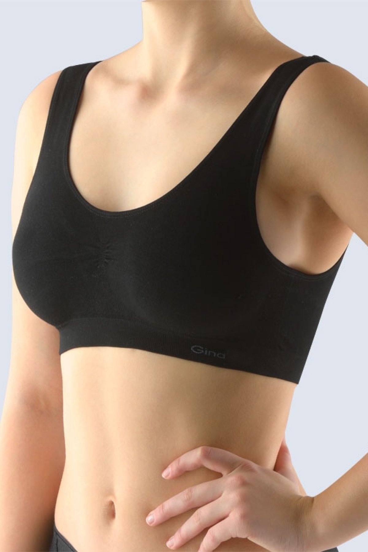 Podprsenkový top Gina 07005P - MikroBavlna Černá M/L