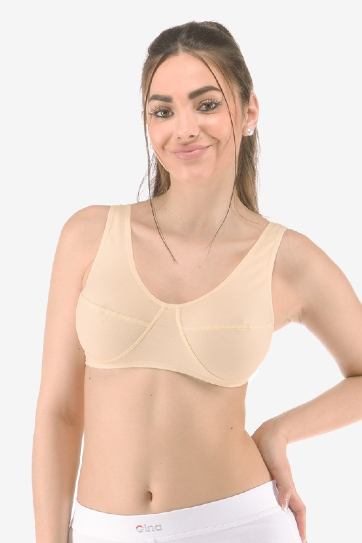 Bavlněná sportovní podprsenka Gina 97001P Tělová M