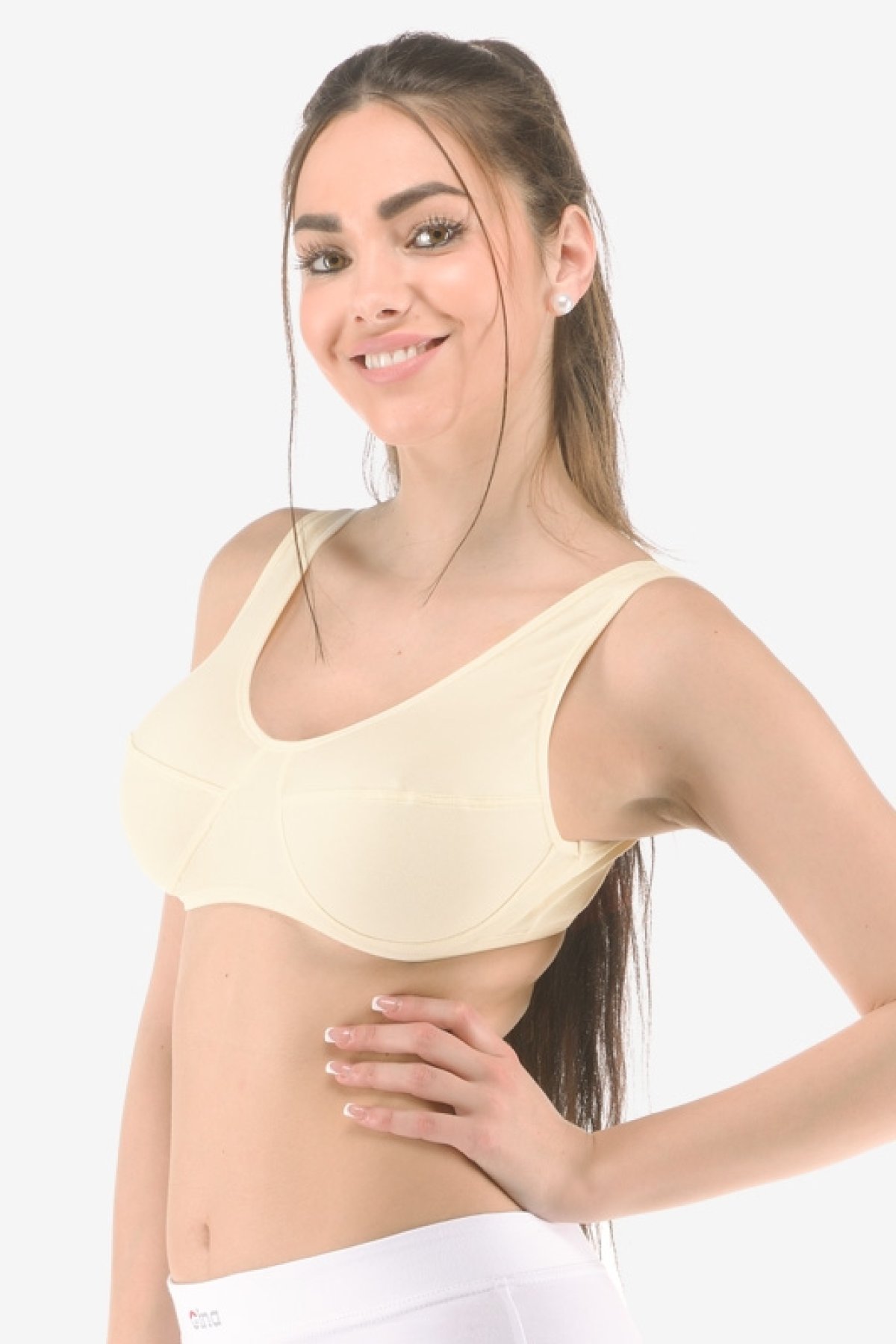 Bavlněná sportovní podprsenka Gina 97001P Žlutá XL