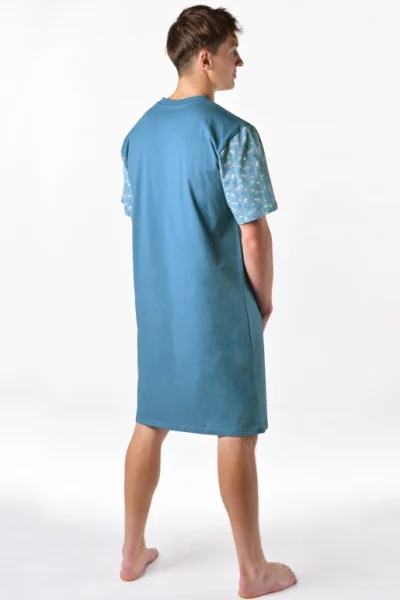 Pánská noční košile 79202P - bavlna - Světle modrá