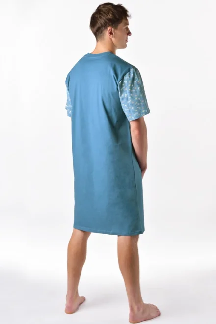 Pánská noční košile 79202P - bavlna - Světle modrá