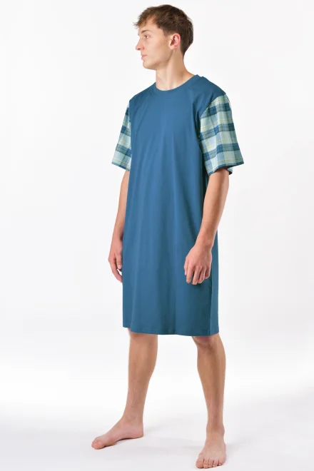 Noční košile 79200P - bavlna - Zeleno-modrá (teal)