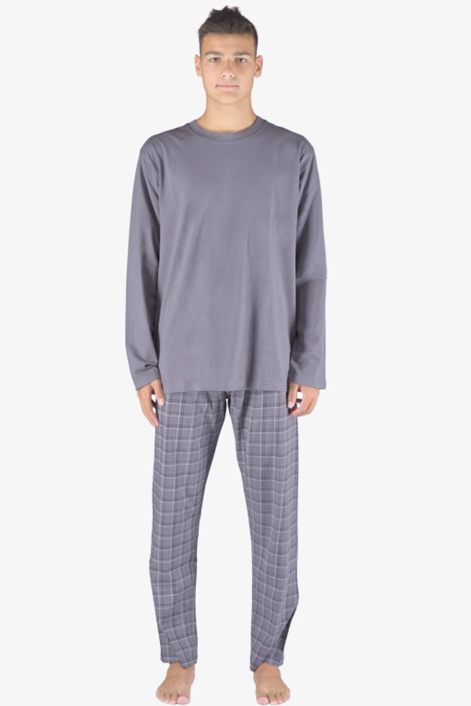 Pánské pyžamo Gina 79155P - Bavlna Šedá 2XL