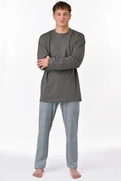 Pánské pyžamo 79193P - bavlna - Šedá