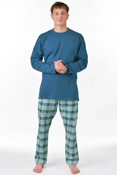 Pánské pyžamo 79193P - bavlna - Mořská zeleň