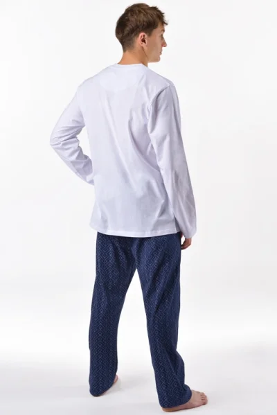 Pánské pyžamo 79195P - bavlna - Bílá