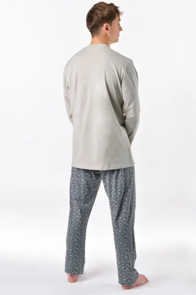 Pánské pyžamo 79191P - bavlna - Světle šedá