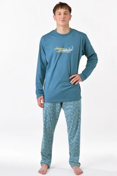 Pánské pyžamo 79191P - bavlna - Mořská zeleň