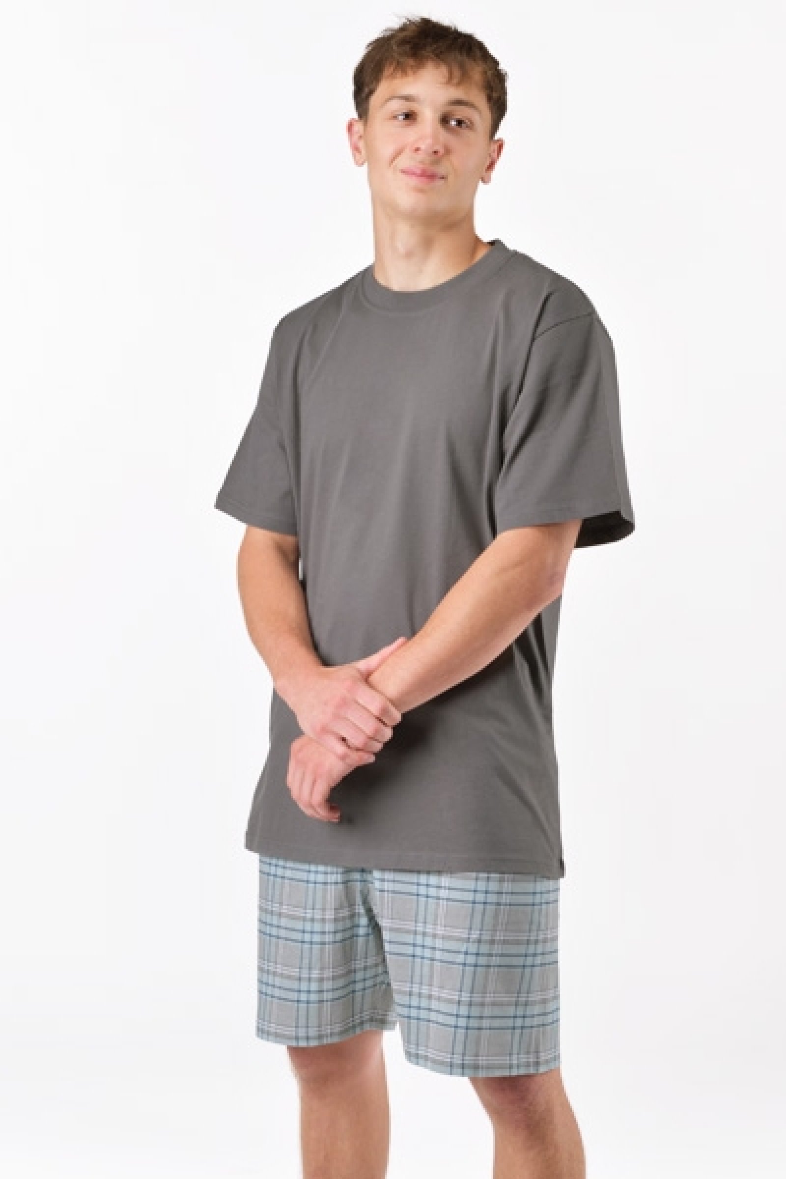 Pánské pyžamo Gina 79192P - bavlna Šedá 2XL