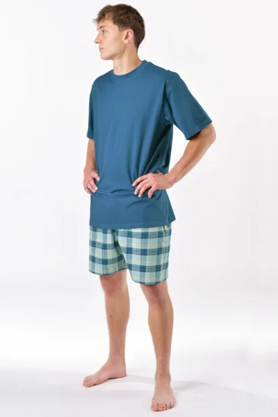 Pánské pyžamo 79192P - bavlna - Mořská zeleň