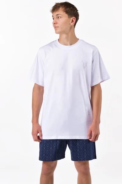 Pánské pyžamo 79194P - bavlna - Bílá