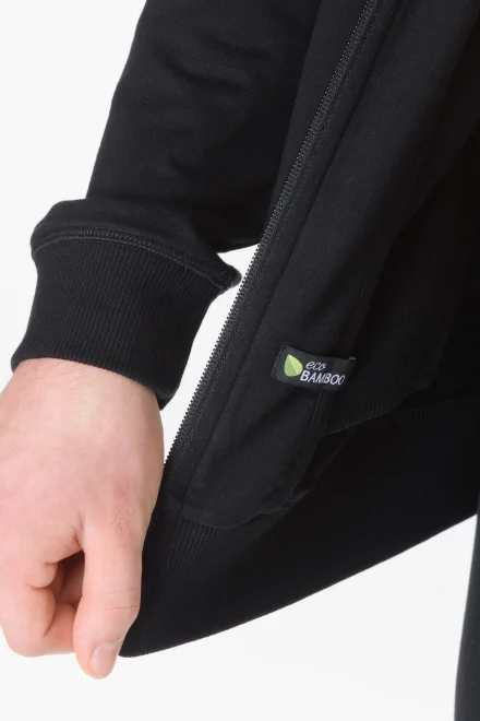 Pánská mikina na zip 99008P - viskóza - Černá