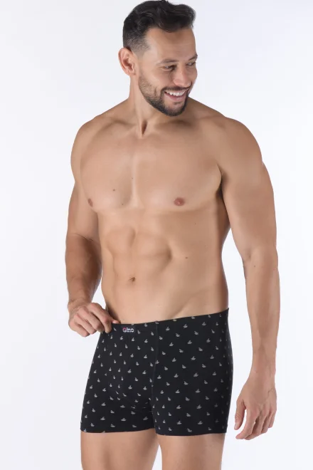 Bavlněné boxerky 73142P - kratší nohavička - Černá