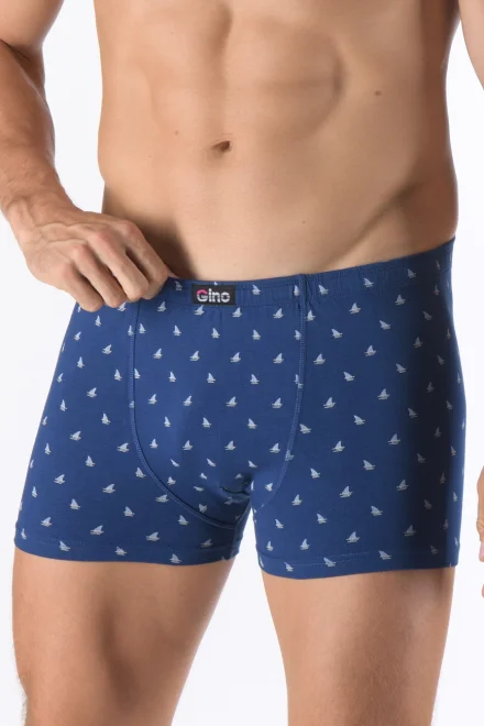 Bavlněné boxerky 73142P - kratší nohavička - Modrá