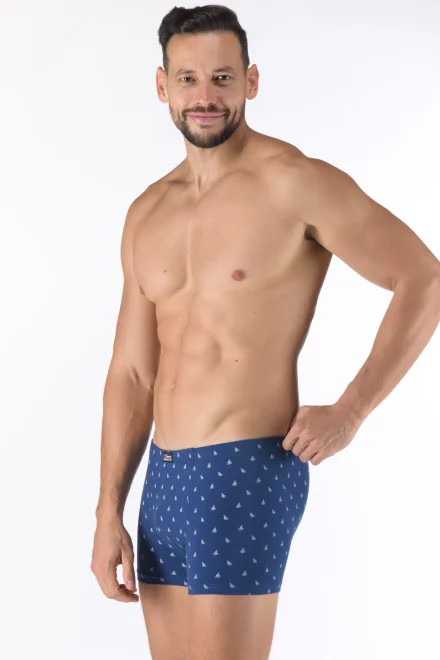 Bavlněné boxerky 73142P - kratší nohavička - Modrá