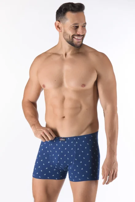 Bavlněné boxerky 73142P - kratší nohavička - Modrá