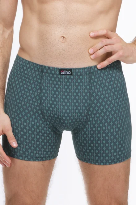Pánské boxerky 74179P - delší nohavička - Tmavě šedá-zelená