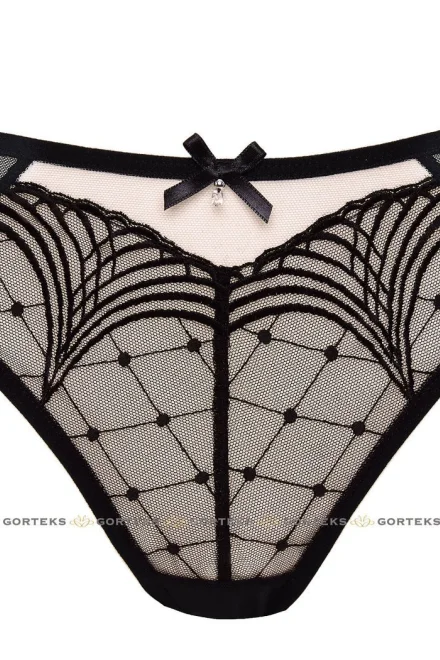 Kalhotky Pandora/F - Černo-béžová