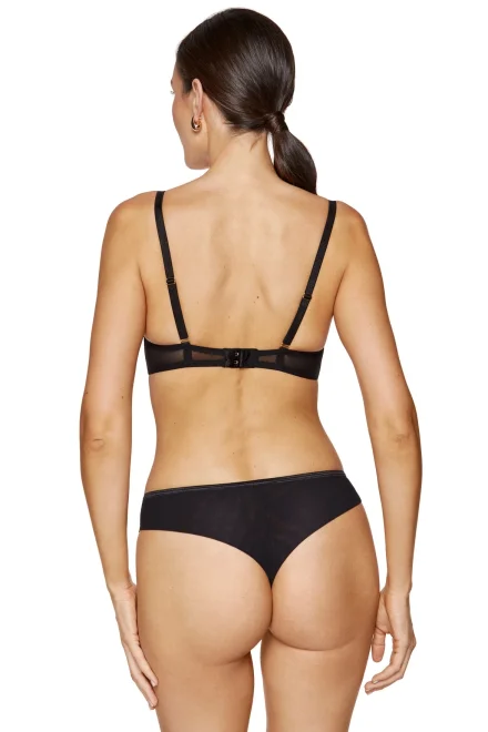 Tanga Fleur - s dvojitým tylem - Černá