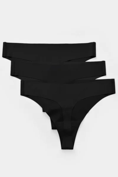 Tanga Blanca stringi - 3PACK - Černá