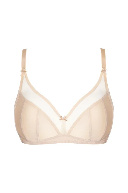 Nevyztužená podprsenka Zara - minimizer bez kostice - Béžová