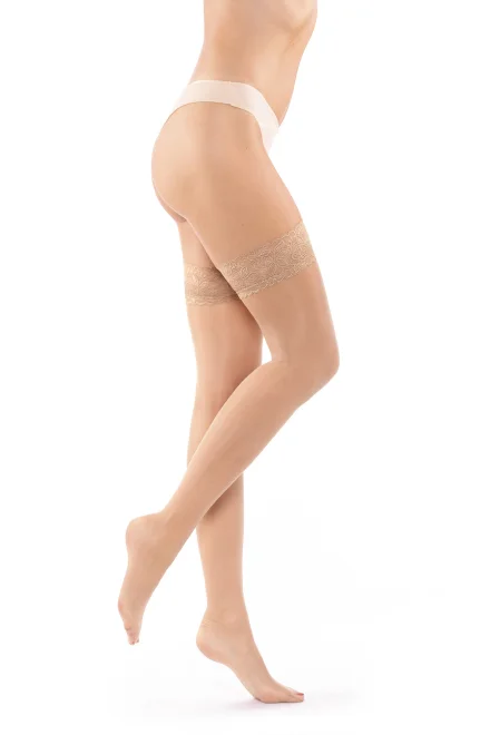 Samodržící punčochy 200 Beige 15 DEN - Béžová