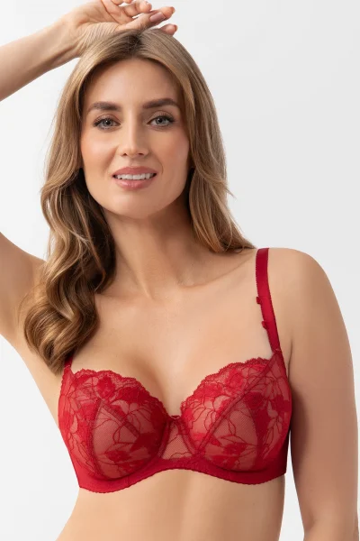 Nevyztužená podprsenka K959 Amira - Červená