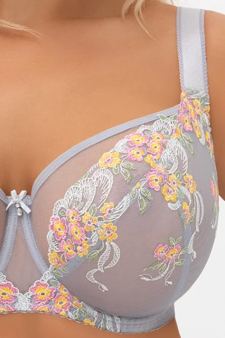 Nevyztužená podprsenka G-Flora - Světle šedá