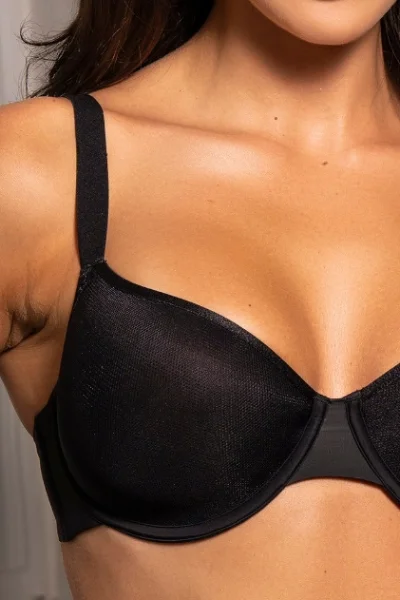 Vyztužená podprsenka Support - hladká - Černá