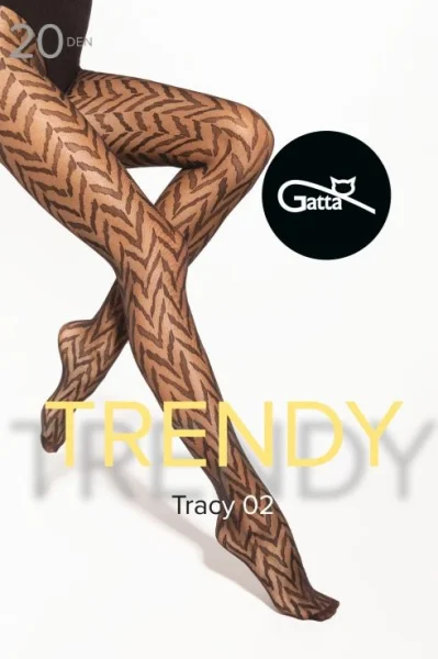 Vzorované silonky Tracy 02 - 20 DEN - Černá