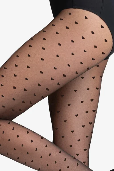 Vzorované silonky Tiffy 01 - 20 DEN - Černá