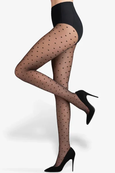 Vzorované silonky Tiffy 01 - 20 DEN - Černá