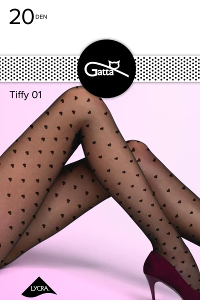 Vzorované silonky Tiffy 01 - 20 DEN - Černá