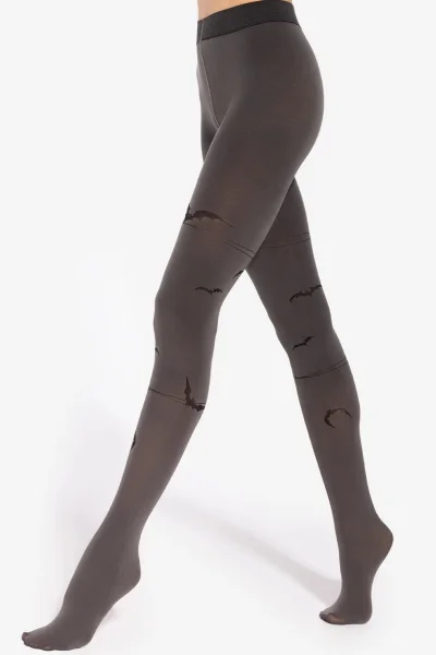 Vzorované silonky Crazy Trick 01 - 50 DEN - Šedo-černá