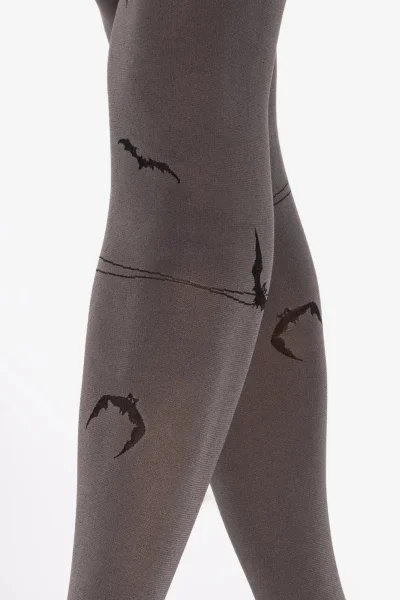 Vzorované silonky Crazy Trick 01 - 50 DEN - Šedo-černá