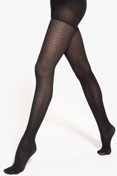 Vzorované silonky Modeline 08 - 40 DEN - Černá