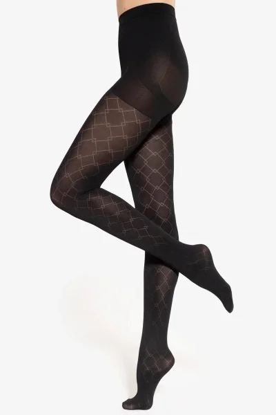 Vzorované silonky Modeline 07 - 40 DEN - Černá